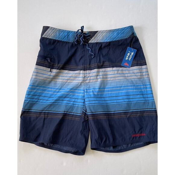 Patagonia Blue Stripe Shorts Men 32 Wavefarer Boardshorts 86621 Gorpcore - Picture 4 of 8
